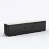 Aura 213 cm Ash Wood Fluted Black TV Unit with Sintered Stone Top