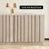 Aura 210 cm Ash Wood Fluted Walnut TV Unit with Sintered Stone Top – Slatted Whitewash Stand