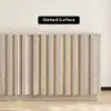 Aura 210 cm Ash Wood Fluted Walnut TV Unit with Sintered Stone Top – Slatted Whitewash Stand