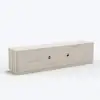 Aura 210 cm Ash Wood Fluted Walnut TV Unit with Sintered Stone Top – Slatted Whitewash Stand
