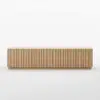 Aura 210 cm Ash Wood Fluted Walnut TV Unit with Sintered Stone Top – Slatted Natural Stand