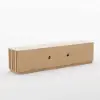 Aura 210 cm Ash Wood Fluted Walnut TV Unit with Sintered Stone Top – Slatted Natural Stand
