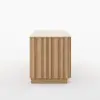 Aura 210 cm Ash Wood Fluted Walnut TV Unit with Sintered Stone Top – Slatted Natural Stand