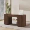 Modern Walnut Standing Computer Desk & Upholstered Swivel Task Chair Set (1500mm ) – AUD-H1927