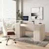 Modern Wash White Standing Computer Desk & Upholstered Swivel Task Chair Set (1500mm ) – AUD-H1928