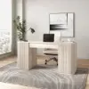 Modern Wash White Standing Computer Desk & Upholstered Swivel Task Chair Set (1500mm ) – AUD-H1928