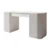 Modern White Standing Computer Desk & Upholstered Swivel Task Chair Set (1500mm )