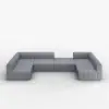 3023 mm 6-Piece Velvet Channel Tufted Upholstered Modular Sectional Sofa – Gray Pit Convertible