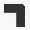 Modern 152 cm L-Shaped Black Executive Desk with Drawers, Rotating Design