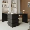 Humply Modern Minimalist Style L Shaped Desk Solid 1520mm Executive Office Desk
