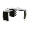 Humply Modern Minimalist Style L Shaped Desk Solid 1520mm Executive Office Desk