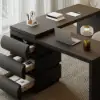 Humply Modern Minimalist Style L Shaped Desk Solid 1520mm Executive Office Desk