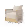 Picture of Costra Costra Outdoor Aluminium & Rope Weave Swivel Lounge Chair in Ivory, Set of 2