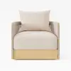 Picture of Costra Costra Outdoor Aluminium & Rope Weave Swivel Lounge Chair in Ivory, Set of 2