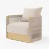 Picture of Costra Outdoor Aluminium & Rope Weave Swivel Lounge Chair in Ivory, Set of 4