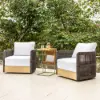Picture of Costra Outdoor Aluminium & Rope Weave Swivel Lounge Chair in Black, Set of 2