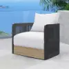 Picture of Costra Outdoor Aluminium & Rope Weave Swivel Lounge Chair in Black, Set of 2