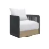Picture of Costra Outdoor Aluminium & Rope Weave Swivel Lounge Chair in Black, Set of 2