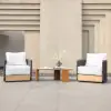 Picture of Costra Outdoor Aluminium & Rope Weave Swivel Lounge Chair in Black, Set of 4