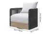 Picture of Costra Outdoor Aluminium & Rope Weave Swivel Lounge Chair in Black, Set of 4