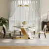 Modern 1600mm Rectangle Sintered Stone Dining Table with 4 Chairs in Gold – AUD-H1942