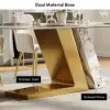 Modern 1600mm Rectangle Sintered Stone Dining Table with 4 Chairs in Gold – AUD-H1942