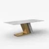 Modern 1600mm Rectangle Sintered Stone Dining Table with 4 Chairs in Gold – AUD-H1942