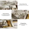 Modern 2200mm Rectangle Sintered Stone Dining Table with 8 Chairs in Gold