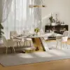 Modern 2200mm Rectangle Sintered Stone Dining Table with 8 Chairs in Gold – 6 – AUD-H1944