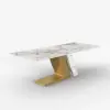 Modern 2200mm Rectangle Sintered Stone Dining Table with 8 Chairs in Gold – 6 – AUD-H1944