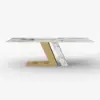 Modern 2200mm Rectangle Sintered Stone Dining Table with 8 Chairs in Gold – 6 – AUD-H1944