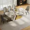 Modern 2200mm Rectangle Sintered Stone Dining Table with 8 Chairs in Gold – 6 – AUD-H1945