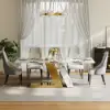 Modern 2200mm Rectangle Sintered Stone Dining Table with 8 Chairs in Gold – 6 – AUD-H1945