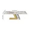 Modern 2200mm Rectangle Sintered Stone Dining Table with 8 Chairs in Gold – 6 – AUD-H1945