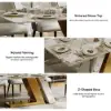 Modern 2200mm Rectangle Sintered Stone Dining Table with 8 Chairs in Gold – 6 – AUD-H1945