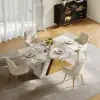 Modern 1600mm Rectangle Sintered Stone Dining Table with 4 Chairs in Gold – AUD-H1946