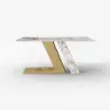 Modern 1600mm Rectangle Sintered Stone Dining Table with 4 Chairs in Gold – AUD-H1946