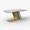 Modern 1600mm Rectangle Sintered Stone Dining Table with 4 Chairs in Gold – AUD-H1947