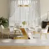Modern 1800mm Rectangle Sintered Stone Dining Table with 6 Chairs in Gold – 7 – AUD-H1948
