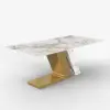 Modern 1800mm Rectangle Sintered Stone Dining Table with 6 Chairs in Gold – 7 – AUD-H1948