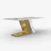 Modern 1800mm Rectangle Sintered Stone Dining Table with 6 Chairs in Gold – 7 – AUD-H1948