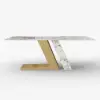 Modern 1800mm Rectangle Sintered Stone Dining Table with 6 Chairs in Gold – 7 – AUD-H1948