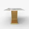 Modern 1800mm Rectangle Sintered Stone Dining Table with 6 Chairs in Gold – 7 – AUD-H1948