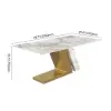 Modern 2000mm Rectangle Sintered Stone Dining Table with 6 Chairs in Gold