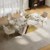 Modern 1800mm Rectangle Sintered Stone Dining Table with 6 Chairs in Gold – 7 – AUD-H1950