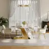 Modern 1800mm Rectangle Sintered Stone Dining Table with 6 Chairs in Gold – 7 – AUD-H1950