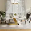 Modern 1800mm Rectangle Sintered Stone Dining Table with 6 Chairs in Gold