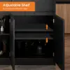 Modern 205 - 285 cm Extendable Sintered Stone Kitchen Island with Doors & Drawers, Black
