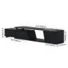 Fero 180 - 280 cm Extendable TV Unit with 3 Drawers – Engineered Wood – Black Stand