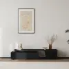 Fero 180 - 280 cm Extendable TV Unit with 3 Drawers – Engineered Wood – Black Stand